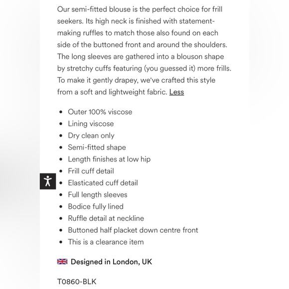 Boden Zoe Frill Detail Blouse Size 4 - Picture 4 of 10